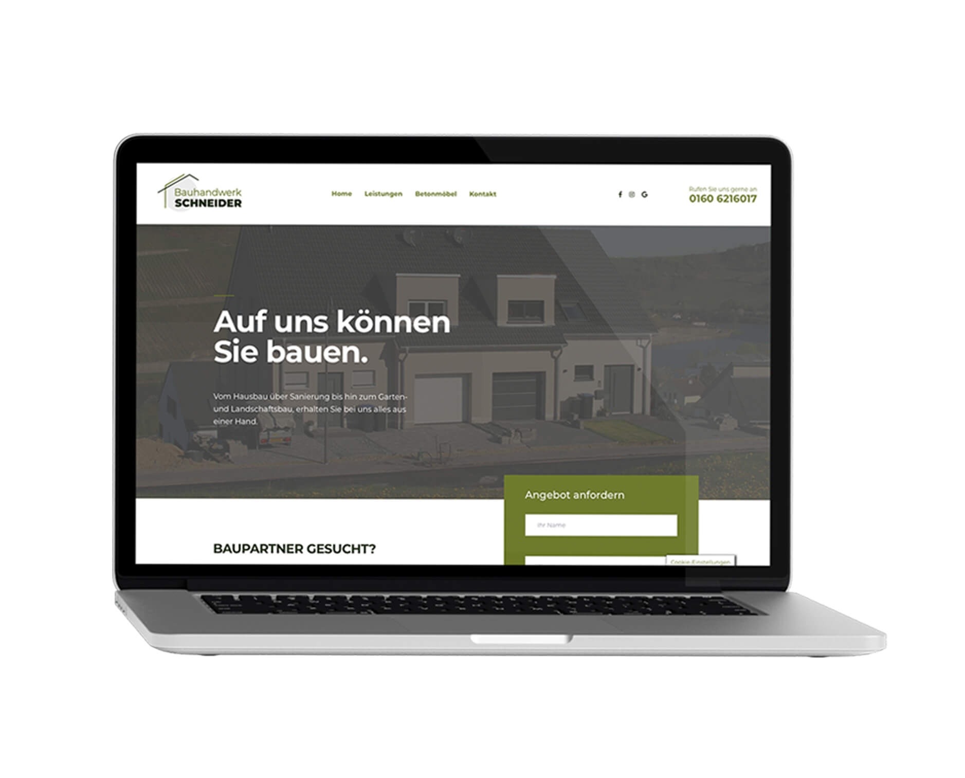 Website für Bauhandwerk Schneider