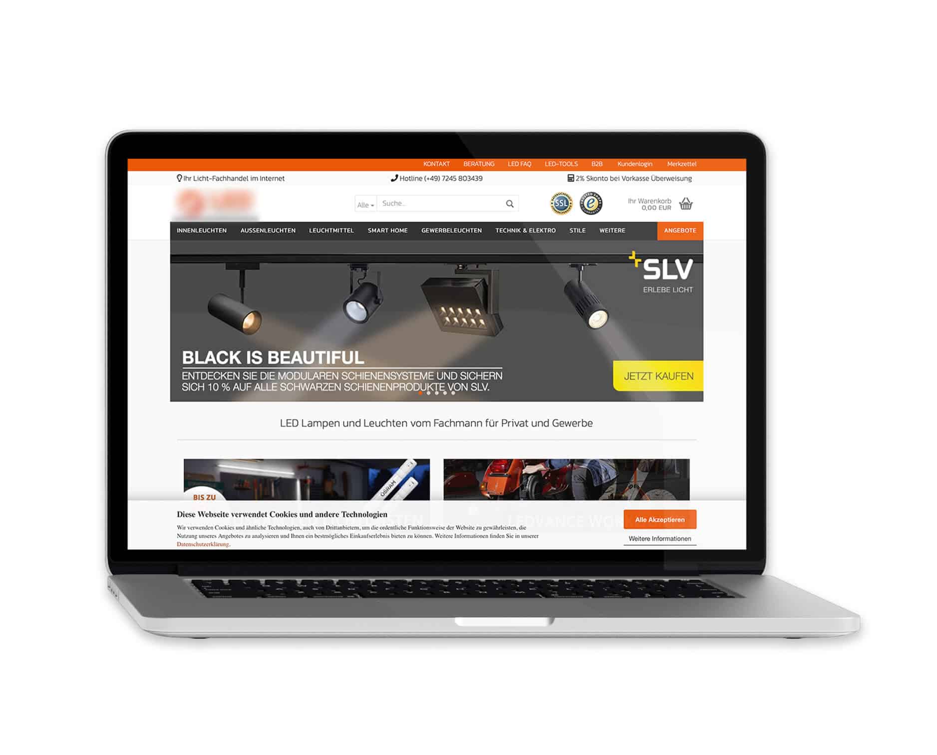 Banner für die Schienensysteme von SLV